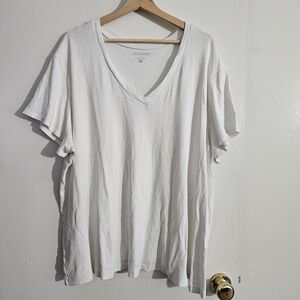 SIZE 3X MOTHERHOOD MATERNITY vneck white short sleeve t shirt